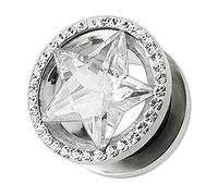 AZARIO LONDON 16MM Star CZ Stone with Multi Crystal Around 316L Surgical Steel Screw Fit Gauge Flesh Tunnel Ear Piercing - Sold by Piece