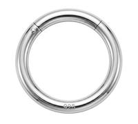 AZARIO LONDON 18 Gauge - 6MM Diameter 925 Sterling Silver Classic Hinged Segment Nose Ring Piercing Jewellery