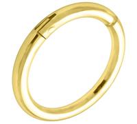 AZARIO LONDON 18 Gauge - 6MM Diameter Gold Plated 925 Sterling Silver Classic Hinged Segment Nose Ring Piercing Jewellery