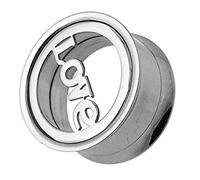 AZARIO LONDON 18MM Cut Out Love Internally Threaded 316L Surgical Steel Gauge Flesh Tunnel Ear Piercing - Sold by Piece