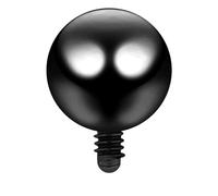 AZARIO London 2.5MM Black Anodized Plain Ball 316L Surgical Steel Internally Threaded Top Micro Dermal Anchor Piercing Jewellery