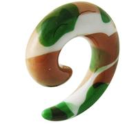 AZARIO LONDON 3MM Camouflage Pattern UV Acrylic Spiral Tapers Ear Plug Piercing - Sold by Piece