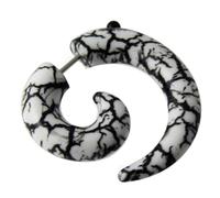 AZARIO LONDON 3MM Marble Pattern UV Spiral 16 Gauge 316L Surgical Steel Fake Ear Plug Piercing - Sold by Piece