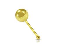 AZARIO LONDON 3MM Plain Ball 14K Solid Yellow Gold Ball End Nose Stud Piercing Jewellery