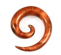 AZARIO LONDON 4MM Brown Wood Pattern UV Acrylic Spiral Tapers Ear Plug Piercing - Sold by Piece