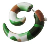 AZARIO LONDON 8MM Camouflage Pattern UV Spiral 16 Gauge 316L Surgical Steel Fake Ear Plug Piercing - Sold by Piece