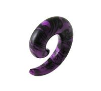 AZARIO London 8MM Colorful Tribal Tattoo Pattern on Purple UV Acrylic Spiral Tapers Ear Plug Piercing - Sold by Piece