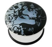 AZARIO London 8MM Glow in The Dark Tribal Women Skull UV Acrylic Single Flared Cupcake Ear Plug Piercing - Sold by Piece
