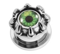AZARIO London 8MM Monster Eye in Dragon Claw 316L Surgical Steel Flesh Tunnel Ear Piercing - Sold by Piece