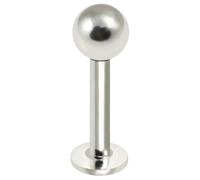 AZARIO LONDON 925 Sterling Silver Internally Threaded 16 Gauge - 8mm Length Lip Labret with Ball - Tragus Bar Piercing - Labret Stud Helix - Tragus Earring