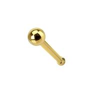 AZARIO LONDON 9K Yellow Gold Nose Stud 1.5MM Plain Top Ball 22 Gauge Nose Bone