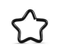 AZARIO LONDON Black Anodized Star 18 Gauge 316L Surgical Steel Cartilage Single Closure Ring Helix Daith Piercing