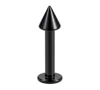 AZARIO LONDON Black Anodized Surgical Steel 14 Gauge - 10mm Length Labret Stud with 4mm Cone - Labret Tragus Piercing Jewellery - Helix Stud- Cartilage Stud