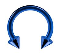 AZARIO LONDON Blue Anodized 316L Surgical steel 16 Gauge (1.2mm) - 10mm Diameter Circular Barbell with 3mm Cone - Septum Ring - Anodized Tragus Piercing - Anodized Horseshoe Body Jewellery