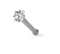 AZARIO LONDON Claw Set 3MM Square CZ Stone 20 Gauge 316L Surgical Steel Ball End Nose Stud Piercing Jewellery