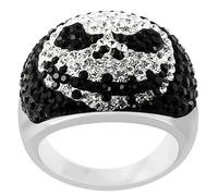 AZARIO LONDON Colorful Mr. Jack Multi Crystal Stone Stainless Steel Finger Ring Jewellery - Size 9 (Size R)