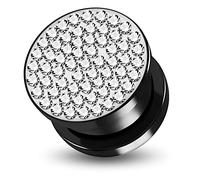 AZARIO LONDON Colorful Multi Clear Crystal Stone on Black Acrylic Ear Gauge Tunnel - UV Ear Plugs- Plugs and Tunnels - Sold by Piece