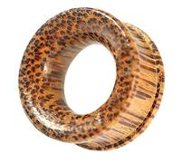 AZARIO LONDON Double Flared Natural Organic Coco Wood Ribbed Edge Tunnel Plug/Wooden Ear Stretcher Gauges/Double Flared Gauge/Plugs and Tunnels/Wood Plugs - Sold by Piece