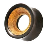 AZARIO LONDON Double Flared Natural Organic Teak and Iron Wood Tunnel Plug/Wooden Ear Stretcher Gauges/Double Flared Gauge/Plugs and Tunnels/Wood Plugs - Sold by Piece