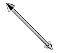 AZARIO LONDON G23 Grade Solid Titanium 14 Gauge (1.6MM) - 26mm Length Straight Barbell with 6mm Cone Industrial Body Piercing Jewellery