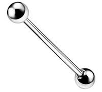 AZARIO LONDON G23 Grade Solid Titanium 14 Gauge (1.6MM) - 34MM Length Straight Barbell with 5MM Ball Industrial Piercing