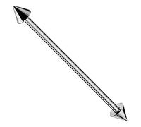 AZARIO LONDON G23 Grade Solid Titanium 14 Gauge (1.6MM) - 34mm Length Straight Barbell with 6mm Cone Industrial Body Piercing Jewellery