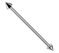 AZARIO LONDON G23 Grade Solid Titanium 14 Gauge (1.6mm) - 40mm Length Straight Barbell with 6mm Cone Industrial Body Piercing Jewellery