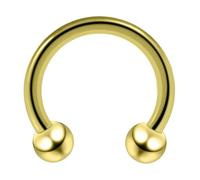 AZARIO LONDON Gold Anodized 316L Surgical steel 16 Gauge (1.2mm) - 6mm Diameter Circular Barbell with 3mm Ball - Septum Ring - Anodized Tragus Piercing - Anodized Horseshoe Body Jewellery