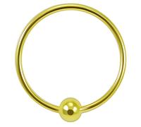 AZARIO LONDON Gold Plated Dainty Nose Ring Hoop- BCR Shape Sterling Silver Nose Hoop - Tiny Nose Ring- Nose Piercing Ring- 18G - 6mm Diameter Nose Hoop