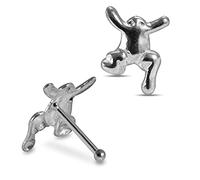 AZARIO LONDON Plain Jumping Frog Top 22 Gauge 925 Sterling Silver Nose Bone Stud Piercing