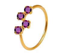 AZARIO LONDON Purple Gemstone Nose Ring Hoop- Nostril Piercing Ring- Rose Gold Plated Sterling Silver Nose Ring- 22 Gauge Nose Ring