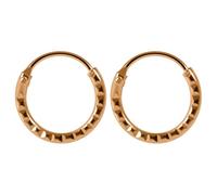 AZARIO LONDON Rose Gold Plated Textured Laser Cut 925 Sterling Silver 8mm Inner Diameter Hoop Earring, Nose Ring - Cartilage Earring - Daith Hoop - Room Ring