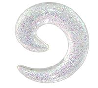 AZARIO LONDON Sparking Multi Clear Glitter on Transparent UV Acrylic Spiral Tapers Gauge Ear Plug Piercing - Sold by Piece