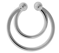 AZARIO LONDON Twin Circular 925 Sterling Silver Non Piercing Fake Septum Nose Ring