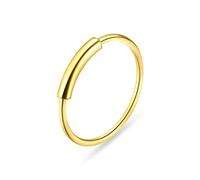 AZARIO LONDON Yellow Gold Sterling Silver Nose Hoop- Minimalist Nose Ring Hoop- Nostril Piercing Ring- 20 Gauge - 8mm Diameter Nose Ring