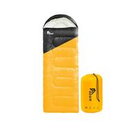 azark Premium Lightweight Sleeping Bag for Adults & Kids,400 GSM, 4 Season Waterproof Sleeping Bag, Comfortable & Portable, Machine Washable, Camping & Hiking Essential (Black/Mustard)