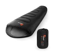 azark Premium Single Sleeping Bag, 350GSM, Lightweight and Waterproof, 4 Seasons of Camping, Hiking and Outdoors, Sleeping bag for Adults & Kids (Black)