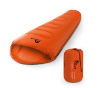 azark Premium Sleeping Bag, 350GSM, Lightweight and Waterproof, 4 Seasons of Camping, Hiking and Outdoors, Sleeping bag for Adults & Kids (Orange)