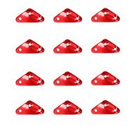 Azarxis Aluminum Guyline Tensioner Guy Rope Adjuster Wind Cord Buckle 12 Pack Lightweight for Camping Hiking Backpacking Picnic Outdoor Tent Accessory (Triangle Shape (Red) - 12 Pack)