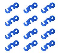 Azarxis Aluminum Guyline Tensioner Guy Rope Adjuster Wind Cord Buckle 12 Pack Lightweight for Camping Hiking Backpacking Picnic Outdoor Tent Accessory (Three-hole Shape (Blue) - 12 Pack)