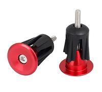 Azarxis Bike Handlebar Bar End Plugs Caps Aluminum Alloy Bicycle Handle Bar Ends 2 Pack for Road Bike Mountain Bike MTB BMX Fixie (Red, 23.5mm)