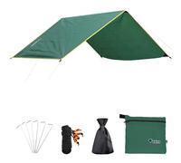 Azarxis Camping Tent Tarp Waterproof Tarpaulin Groundsheet Sunshade Awning Hammock Canopy Footprint Ground Sheet Rain Fly Shelter Blanket Mat (Army Green, S - 150 cm x 220 cm)