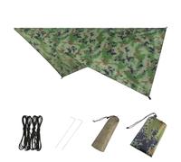 Azarxis Hammock Camping Tarp Rain Fly, Waterproof Tent Footprint Shelter Canopy Sunshade Cloth Picnic Mat for Outdoor Awning Hiking Beach Backpacking - Included Guy Lines & Stakes (Camouflage)