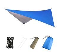 Azarxis Hammock Camping Tarp Rain Fly, Waterproof Tent Footprint Shelter Canopy Sunshade Cloth Picnic Mat for Outdoor Awning Hiking Beach Backpacking - Included Guy Lines & Stakes (Blue)