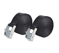 Azarxis Lashing Straps Ratchet Tie Down Secure Cinch Strap Adjustable Cam Buckles Belts Heavy Duty up to 441 lbs Capacity for Motorcycle Cargo Kayak Boat (Black with Silver Buckle - 2 Pack,9.8 ft)