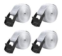 Azarxis Lashing Straps Ratchet Tie Down Secure Cinch Strap Adjustable Cam Buckles Belts Heavy Duty up to 441 lbs Capacity for Motorcycle Cargo Kayak Boat Canoe Truck Trailer (Gray - 4 Pack,6.6 ft)