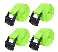 Azarxis Lashing Straps Ratchet Tie Down Secure Cinch Strap Adjustable Cam Buckles Belts Heavy Duty up to 441 lbs Capacity for Motorcycle Cargo Kayak Boat Canoe Truck (Light Green - 4 Pack,6.6 ft)