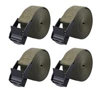 Azarxis Lashing Tie Down Straps Ratchet Secure Cinch Strap Adjustable Cam Buckles Heavy Duty Belts up to 441 lbs Capacity for Motorcycle Cargo Kayak Boat Canoe Truck Traile (Green - 4 Pack, 1 m)