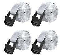 Azarxis Lashing Tie Down Straps Ratchet Secure Cinch Strap Adjustable Cam Buckles Heavy Duty Belts up to 441 lbs Capacity for Motorcycle Cargo Kayak Boat Canoe Truck Traile (Gray - 4 Pack, 1 m)