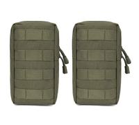 Azarxis Molle Tactical Pouch, Multi-Purpose Military Admin EDC Utility Pouch Backpack Accessories Gadget Tool Gear Organizer for Outdoor Hiking Camping Hunting Cycling Trekking (Green - 2 Pack)